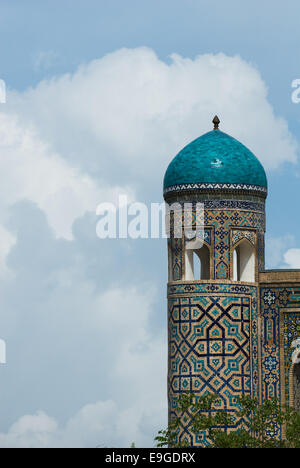 Minarette der Registan, Samarkand, Usbekistan Stockfoto