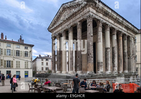 Römische Tempel des Augustus und Livia / Tempel d'Auguste et de Fach-in der Stadt Vienne, Rhône-Alpes Isère, Frankreich Stockfoto