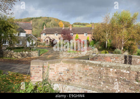 Aston auf Clun Dorf in South Shropshire, England, UK Stockfoto