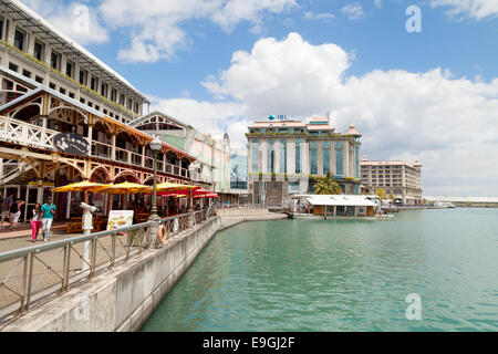 Die modernen Caudan Waterfront Bereich, Port Louis, Mauritius Stockfoto