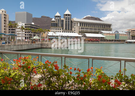 Die moderne Caudan Waterfront, Port Louis, Mauritius Stockfoto