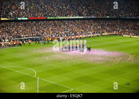 BARCELONA - 23 Mai: Camp Nou-Stadion nach dem Spiel gegen Osasuna am 23. Mai 2009 in Barcelona, Spanien. Stockfoto