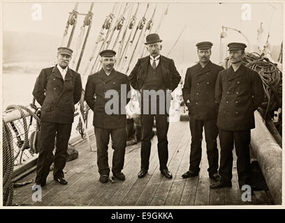 De Fem Som Gikk til Sydpolen Ved Ankomsten til Hobart, Tasmanien, März 1912 Stockfoto