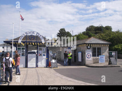 Eingang nach Swanage Pier-Dorset-England Stockfoto