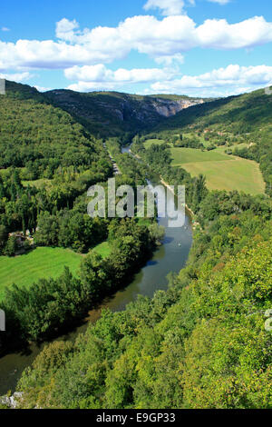 Fluss Aveyron Schlucht Corniche Penne Tarn Garonne Abteilung Midi-Pyrenees Südfrankreich West EU Europäische Union Europa Stockfoto