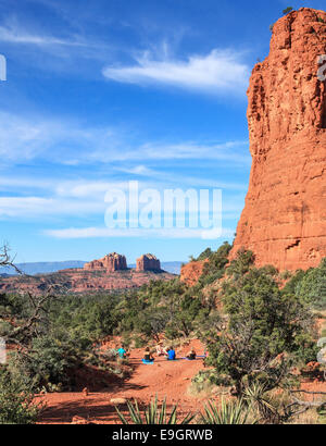 Blick entlang der kleinen Reitweg in Sedona Stockfoto