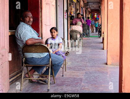 Straße treiben bei Jaipurs Pink City Stockfoto