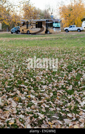 Camping im späten Oktober in Colorado. Stockfoto