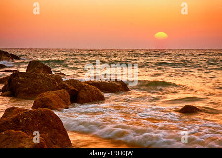 Schöne Meer Sonnenuntergang Hintergrund Stockfoto