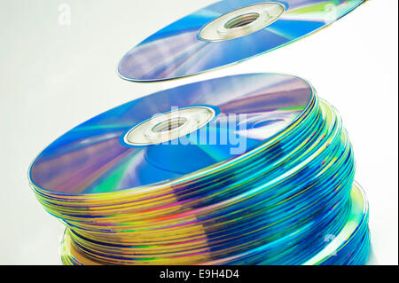 Stapel von CDs oder CDRs Stockfoto