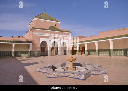 Zaouia, Mausoleum in der Madrasa, Tamegroute, Souss-Massa-Draa Region, Marokko Stockfoto