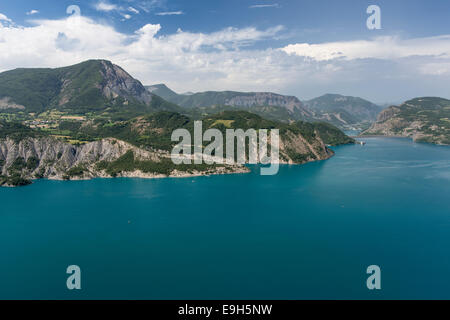 Stausee Lac de Serre-Ponçon, Le Sauze-du-Lac, Provence-Alpes-Côte d ' Azur, französische westlichen Alpen, Frankreich Stockfoto