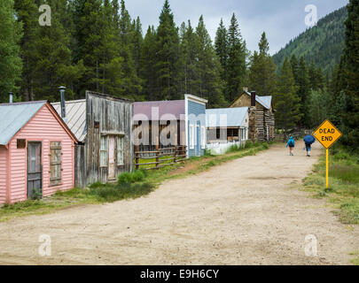 Ghost Stadt von St. Elmo in Chaffee County, Colorado, USA - mit Schild Sackgasse Stockfoto