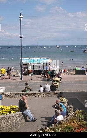 Swanage direkt am Meer und Strand Dorset-England Stockfoto