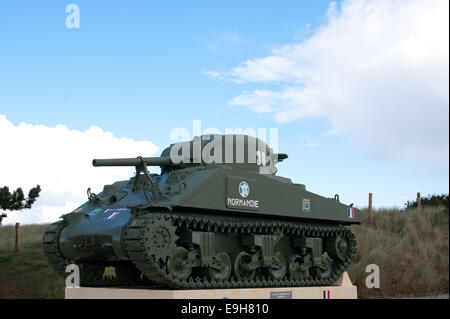 In der Nähe der Leclerc-Denkmal steht einen Sherman-Panzer Stockfoto