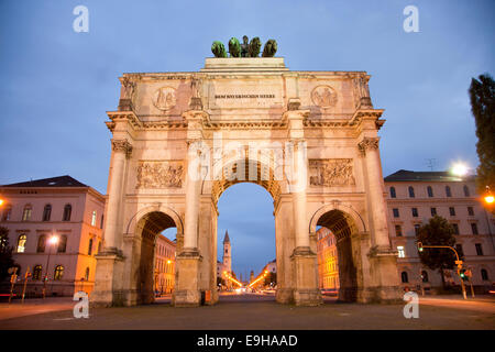 Siegestor oder Triumphbogen, München, Upper Bavaria, Bayern, Deutschland Stockfoto