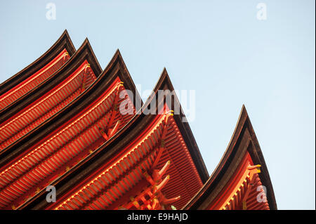 Pagode Dach Detail, Miyajima, Japan. Stockfoto