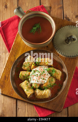 Golubtsy. Gefüllte Kohlblätter. Polen-Russland-Ukraine-Essen. Stockfoto