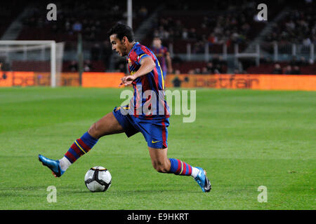 BARCELONA - 10 Nov.: Pedro Rodriguez, F.C Barcelona-Spieler spielt gegen Cultural Leonesa im Camp Nou Stadion. Stockfoto