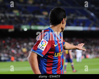 BARCELONA - 10 Nov.: Pedro Rodriguez, F.C Barcelona-Spieler spielt gegen Cultural Leonesa im Camp Nou. Stockfoto