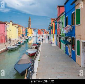 Bunte Häuser von Burano, Venedig, Italien Stockfoto