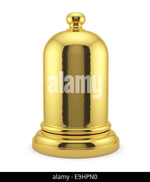 3D Render goldene Glocke isoliert auf weißem Hintergrund Stockfoto