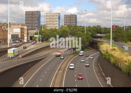 Die M8 Autobahn am Charing Cross in Glasgow, Schottland Stockfoto