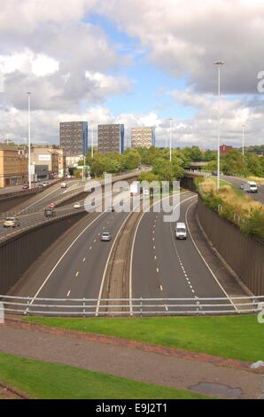 Die M8 Autobahn am Charing Cross in Glasgow, Schottland Stockfoto