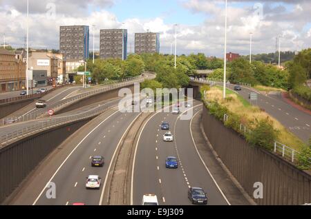 Die M8 Autobahn am Charing Cross in Glasgow, Schottland Stockfoto