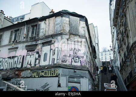 Die lange Treppe bis zu Montmartre Reiseziel in Paris, Frankreich Stockfoto