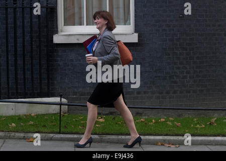 Westminster, London, UK. 28. Oktober 2014. Ausbildung Sekretärin Nicky Morgan in der Downing Street für die wöchentlichen Kabinettssitzung Credit kommt: Amer Ghazzal/Alamy Live-Nachrichten Stockfoto