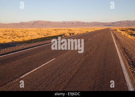 Wüste Straße auf dem Weg zum alinas Grandes in einem altitud von 3450 m. Puna de Atacama, Salta y Jujuy, Argentinien. Stockfoto