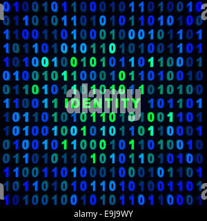 Blaue & grüne binäre Hintergrund - Identität Stockfoto