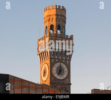 Baltimore Bromo Seltzer Tower. Historische Emerson Bromo-Seltzer Tower bei Sonnenuntergang. Baltimore Maryland. Stockfoto