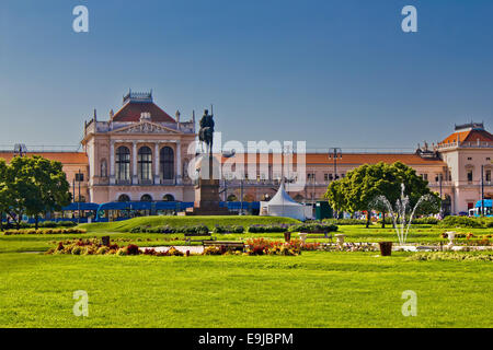 Zagreb Hauptbahnhof und park Stockfoto