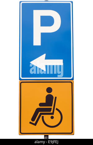 Behinderten Parkplatz Schild Stockfoto