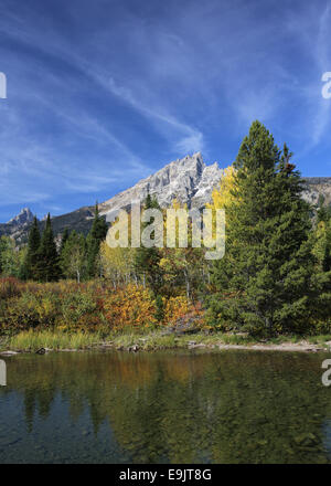 Die Teton Mountains von Grand Teton Nationalpark Wyoming USA von Jenny See gesehen Stockfoto