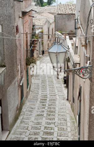 Ansicht der alten Straße in Erice auf Sizilien Stockfoto