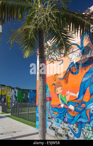 EINGANG WANDBILD WYNWOOD WÄNDE STREET ART CENTER NW 2 AVENUE WYNWOOD MIAMI FLORIDA VEREINIGTE STAATEN Stockfoto