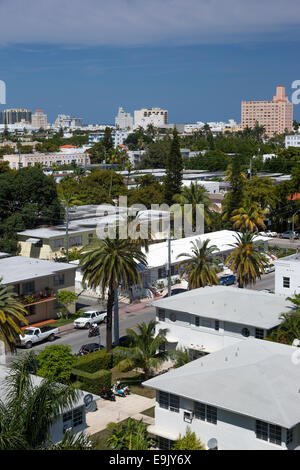 DÄCHERN SOUTH BEACH VIERTEL MIAMI BEACH FLORIDA USA Stockfoto