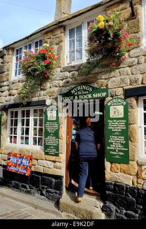 Myrings von St Ives fudge und rock Shop Cornwall England uk Stockfoto