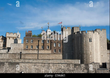 Blick auf den Tower of London, Tower Hamlets, London, UK. Stockfoto