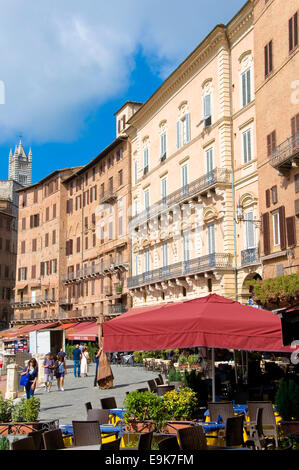 Piazza del Campo in Siena, Toskana, Italien Stockfoto