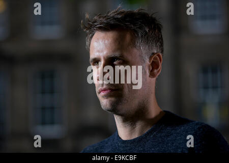 Britische Fernseh- und Radio-Moderator Richard Bacon erscheint das Edinburgh International Book Festival. Stockfoto