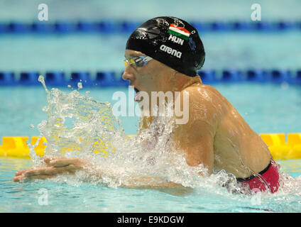 Tokio, Japan. 29. Oktober 2014. Katinka Hosszu Ungarn tritt während der Frauen 400m Lagenschwimmen Finale bei der FINA Swimming World Cup in Tokio, Japan, 29. Oktober 2014. Hosszu gewann den 1. Platz. Bildnachweis: Stringer/Xinhua/Alamy Live-Nachrichten Stockfoto