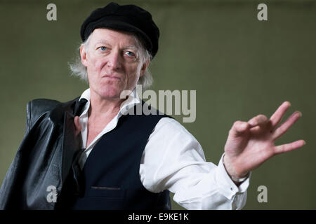 Englische rock-Musiker, Sänger, Gitarrist, Songwriter, Dichter und Autor Martin Newell erscheint auf dem Edinburgh International Book Stockfoto