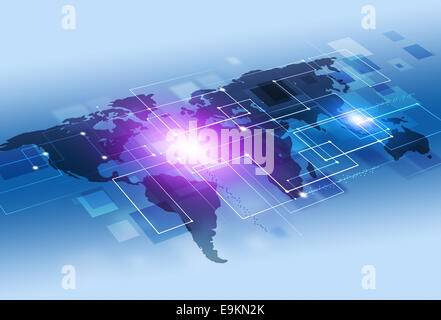 abstrakte Verbindungen Technologie- und Business-Kommunikation-Hintergrund Stockfoto