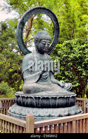 Buddha-Statue in der japanischen Teegarten, San Francisco Stockfoto