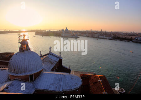 Panoramablick von Venedig vom Sankt-Georgs Campanile, Venedig, Italien Stockfoto
