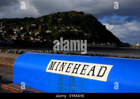 Warren Straße in Minehead, direkt am Meer und Strand in Somerset Stockfoto